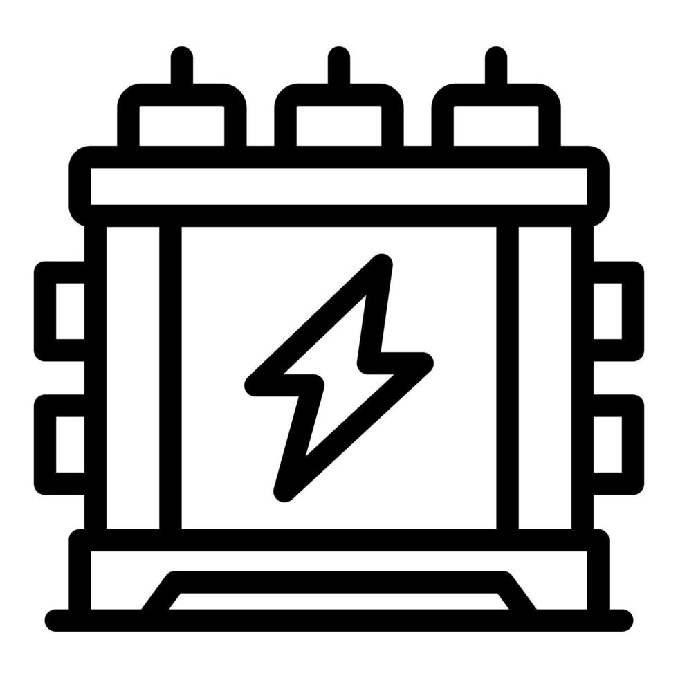 Electric transformer converting and distributing energy with lightning bolt symbol vector