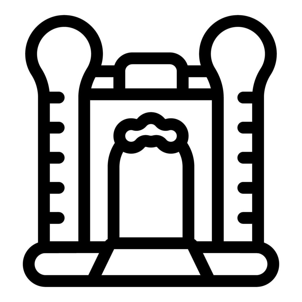 Inflatable bouncy castle with climbing walls and slide for kids entertainment vector
