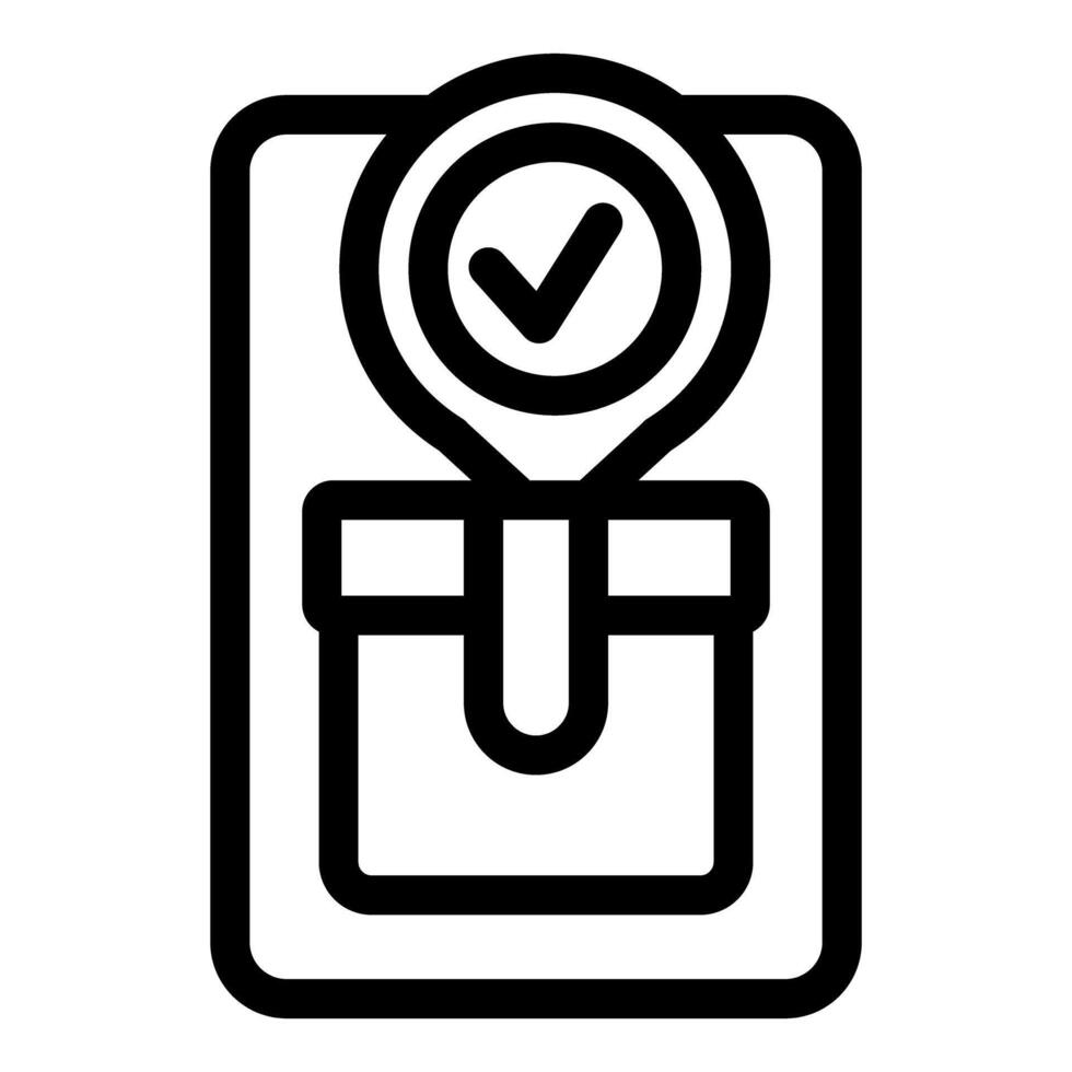 Ballot box with check mark pin representing successful voting process vector