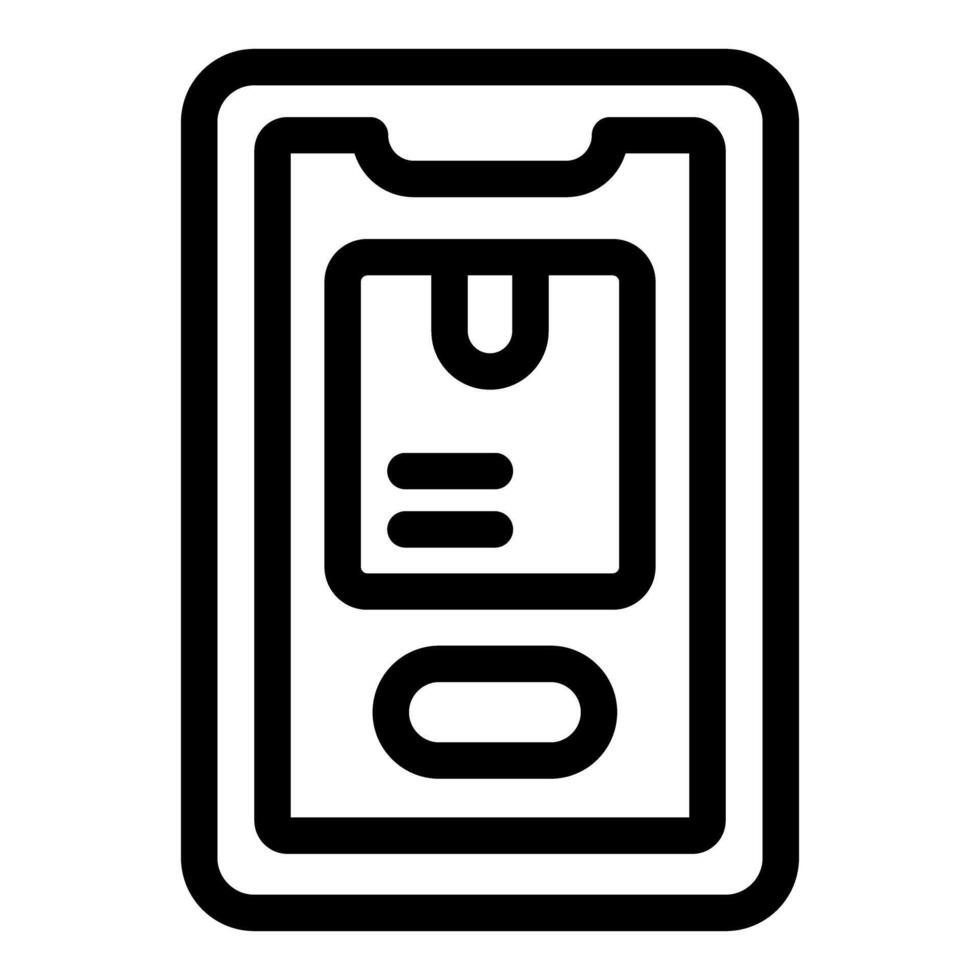 Smartphone showing parcel tracking information with button and data vector