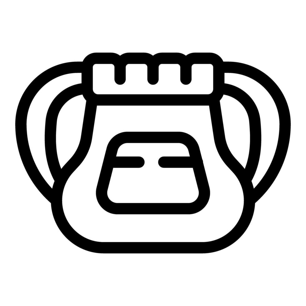 Chalk bag for climbing with handles and pocket, bouldering gear vector