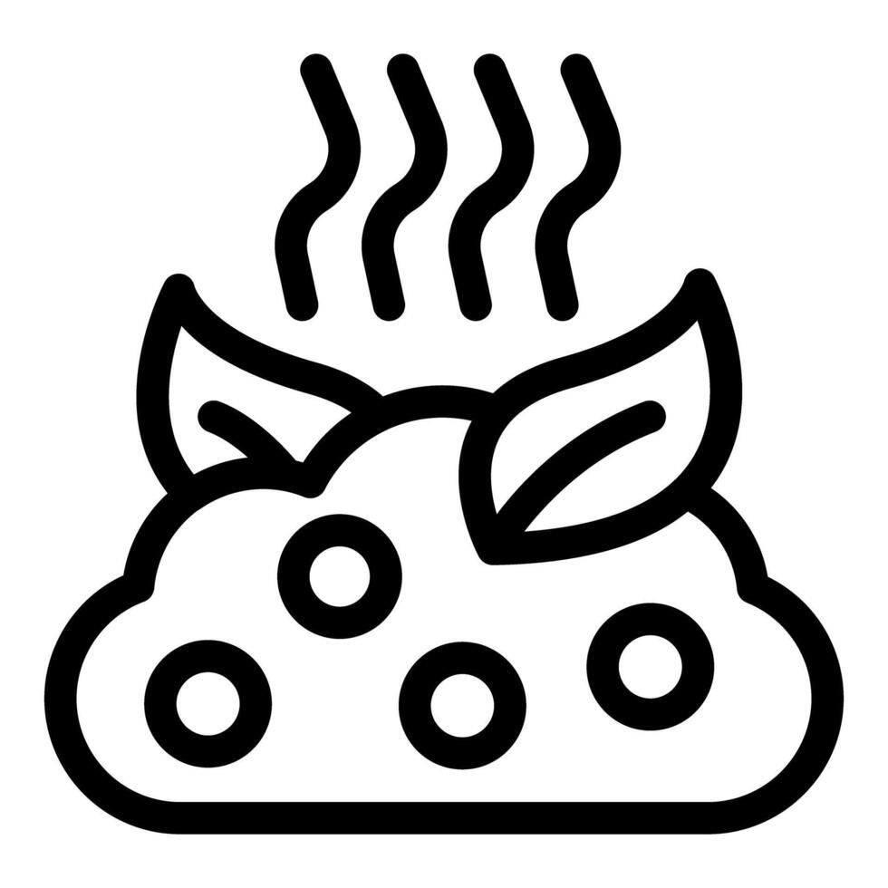 Steaming pile of compost with leaves symbolizing organic waste decomposition vector