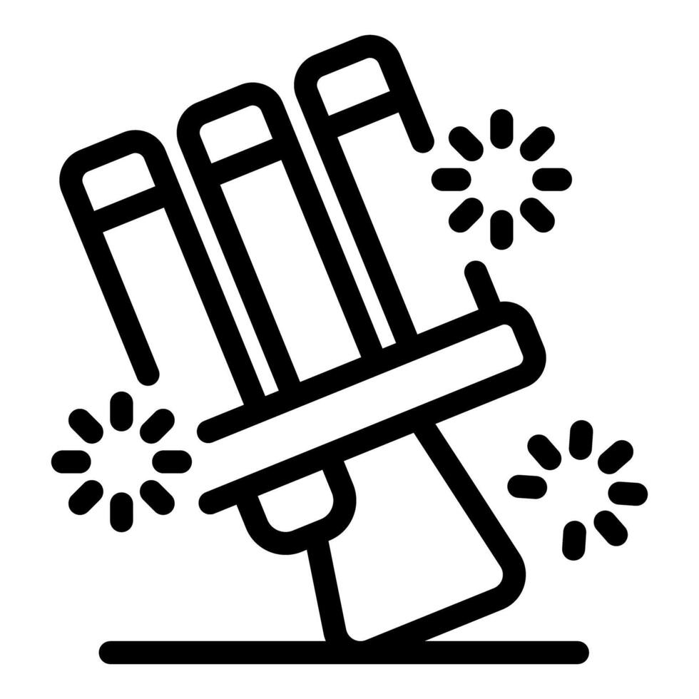 Firework rocket exploding with sparks flying around vector