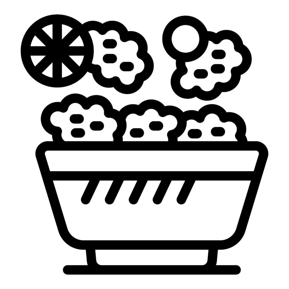 Bath bomb fizzing and dissolving in water, creating foam and releasing fragrance vector