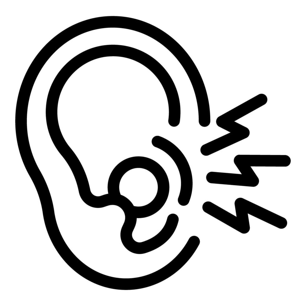 Earache causing severe pain represented by lightning bolts icon vector