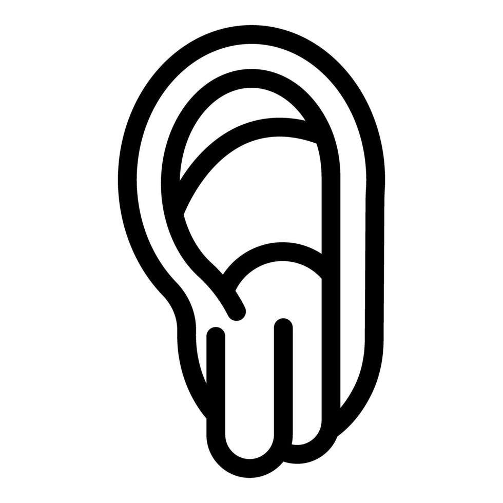 Human ear listening, anatomy of hearing, auditory system icon vector
