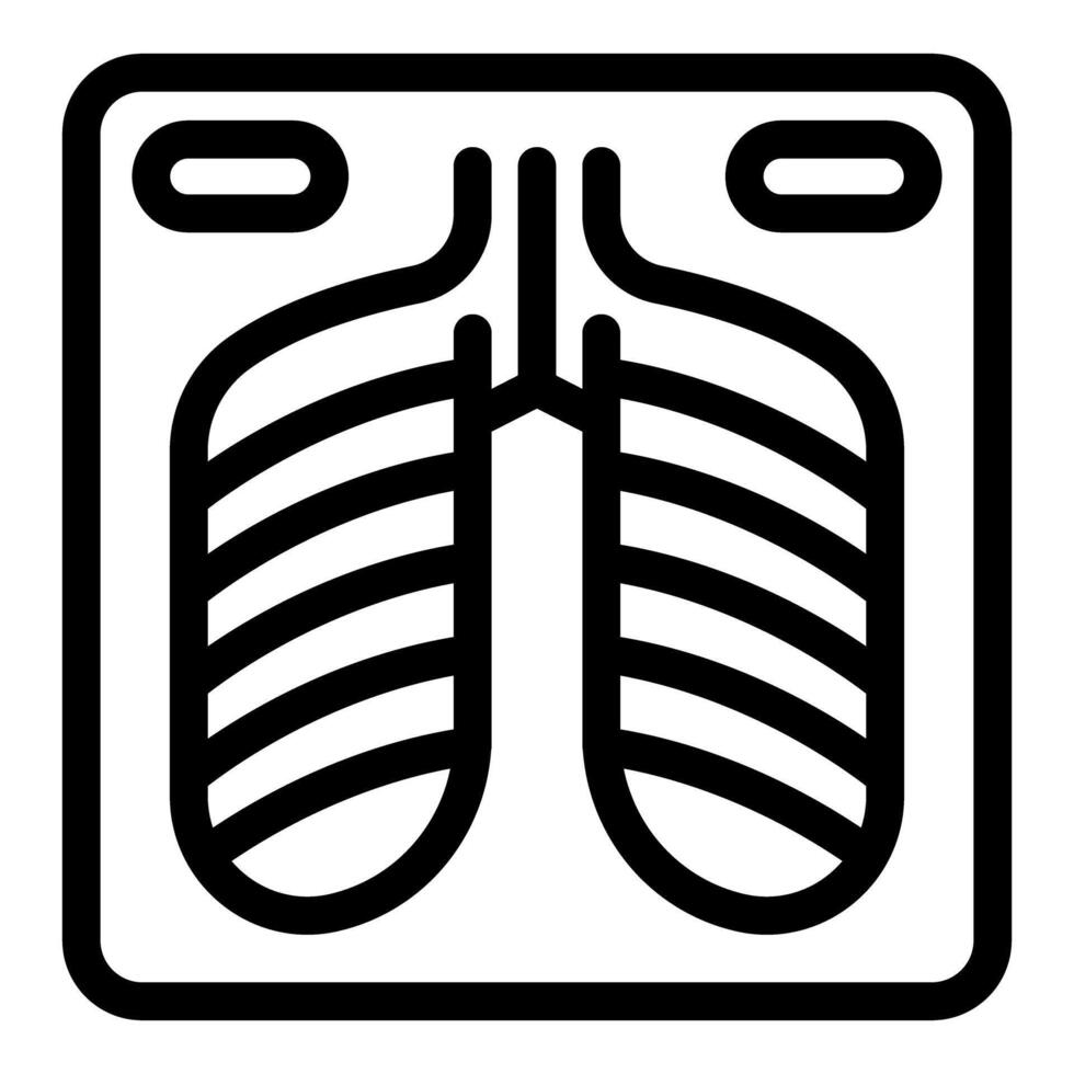 Chest x ray scan showing healthy lungs and respiratory system vector