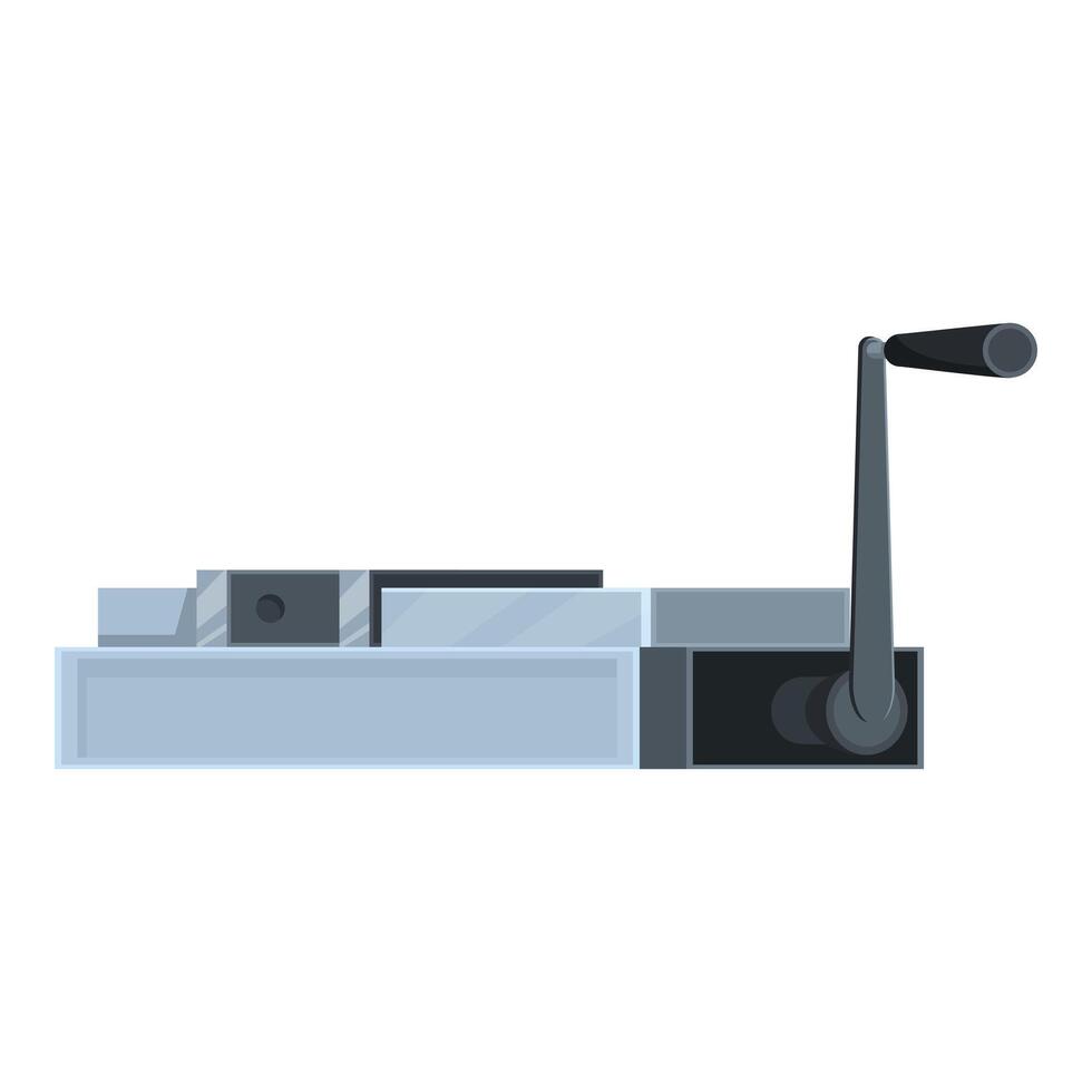 Mechanical press operating with lever and metal components vector