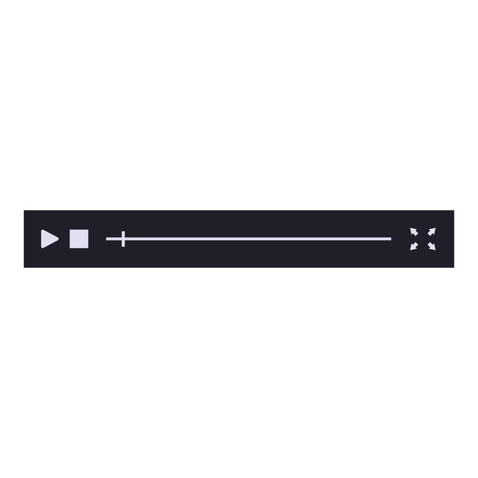 Media player interface showing play button and progress bar vector