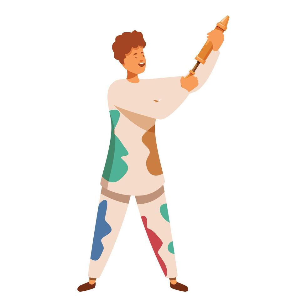 Young man celebrating holi festival playing with pichkari vector