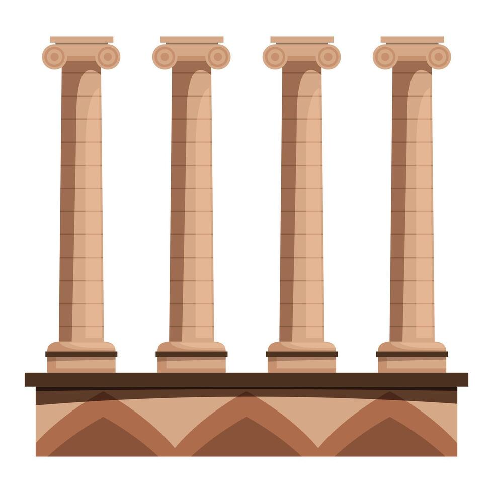Four majestic ancient columns supporting a building vector