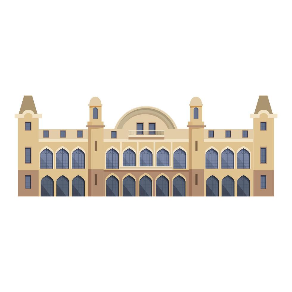 Majestic palace featuring traditional moorish architecture and intricate details vector
