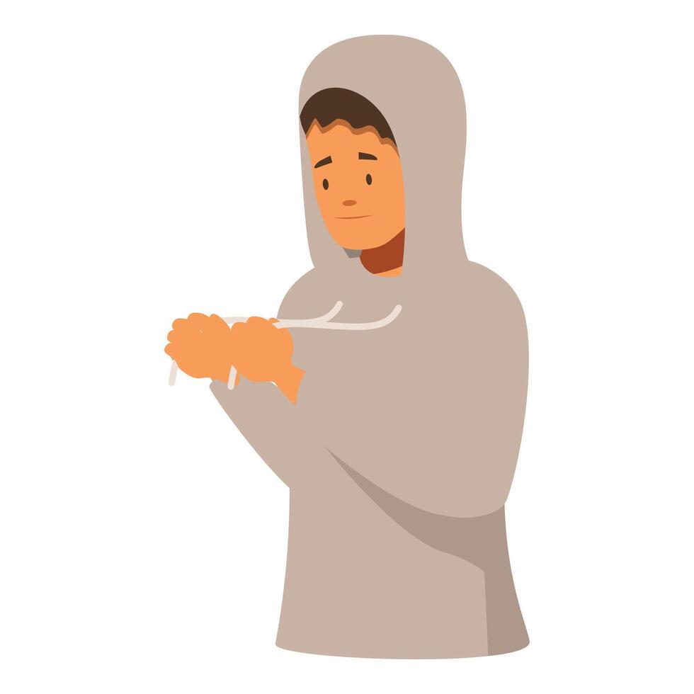 Muslim man performing wudu, ritual ablution before prayer vector