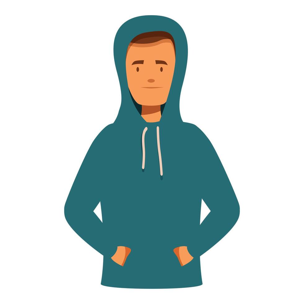 Young man wearing a hoodie with hands in pockets vector