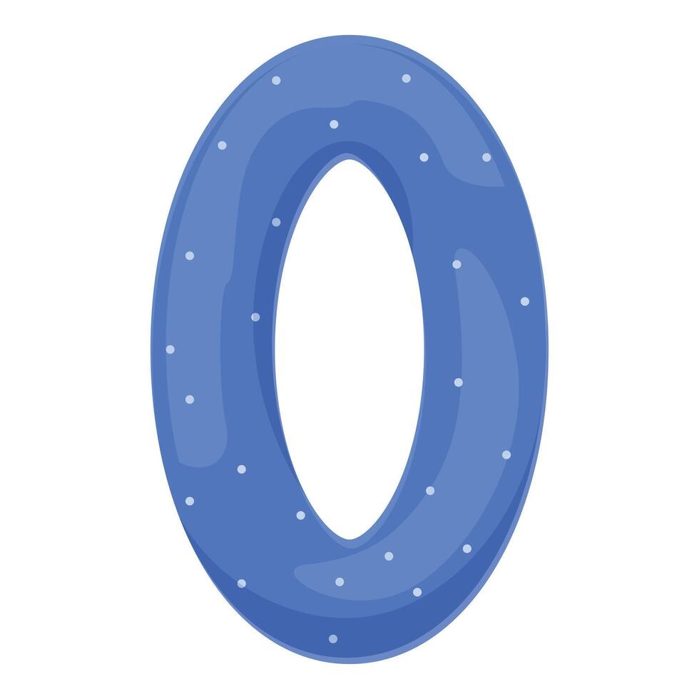 Blue number zero with white dots illustrating numerical concepts vector