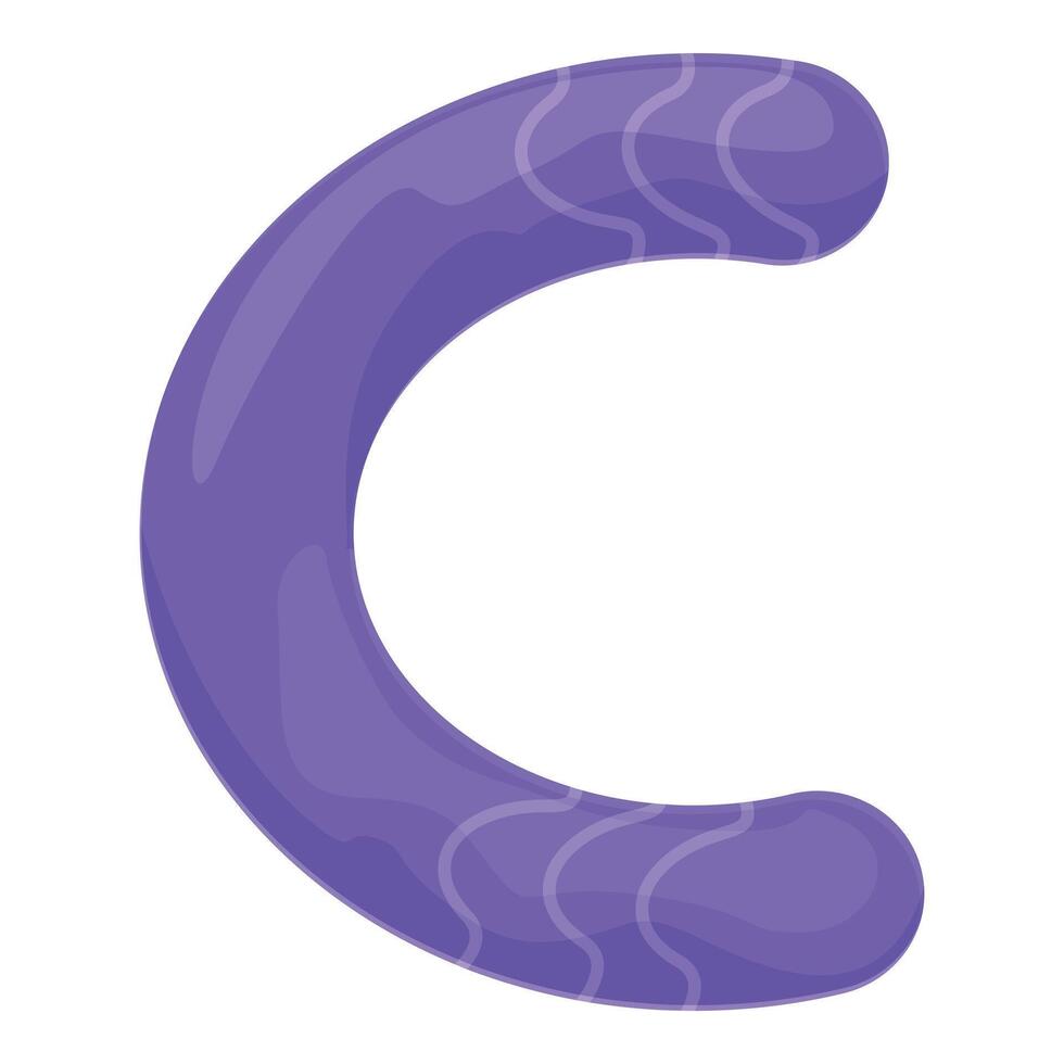 Purple inflatable swim ring forming the letter c vector