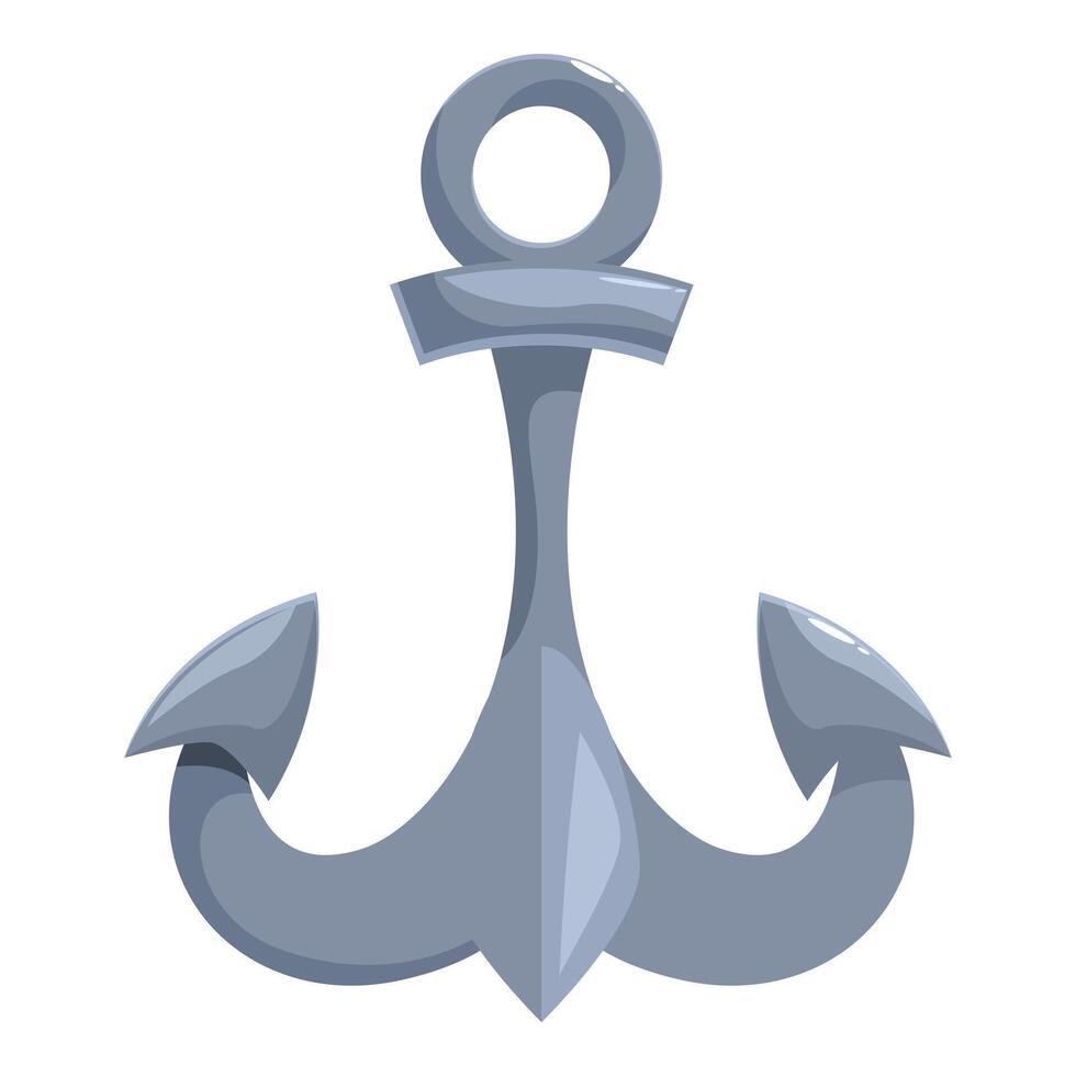 Shiny metal anchor holding strong on a white background vector