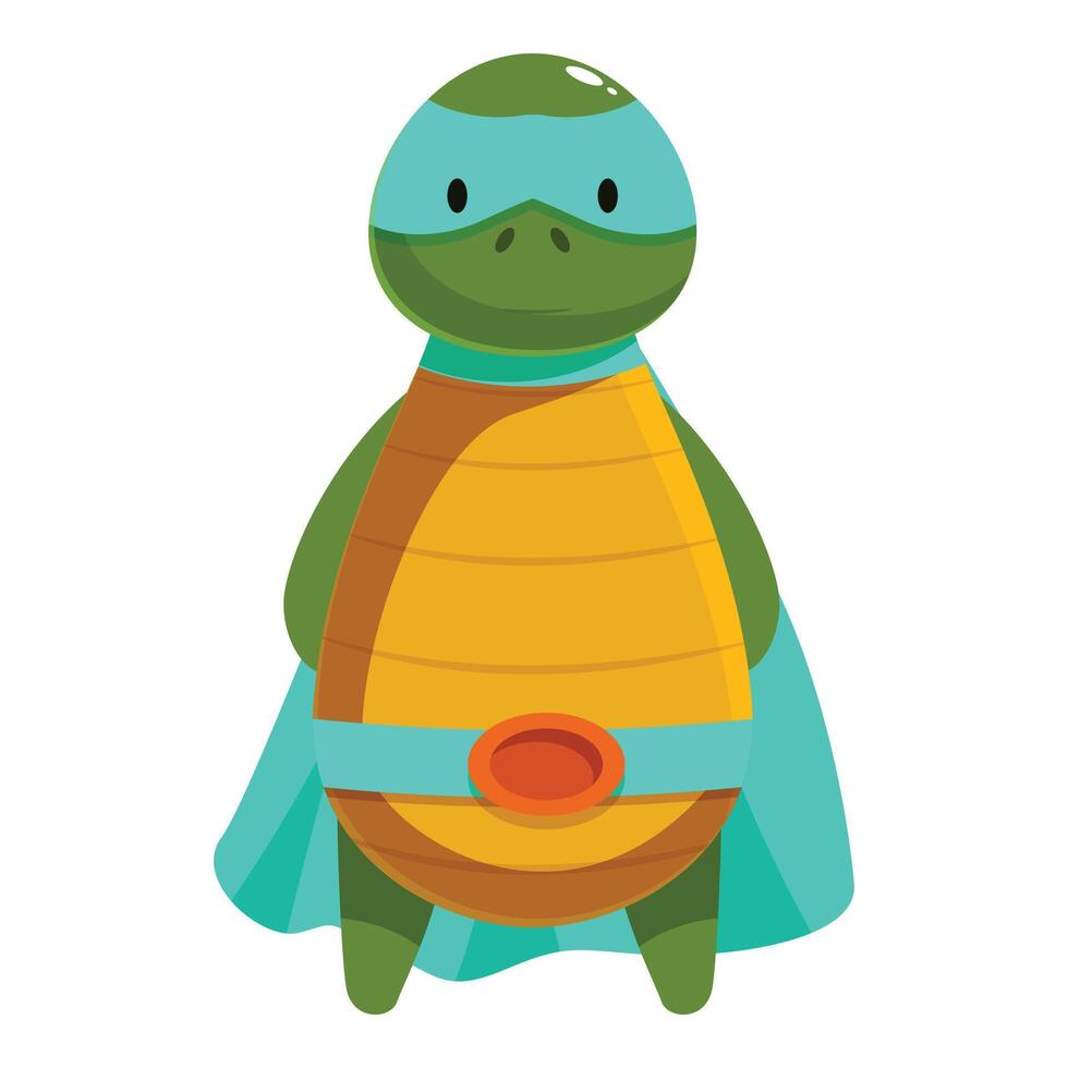 Superhero turtle wearing mask and cape standing proudly vector