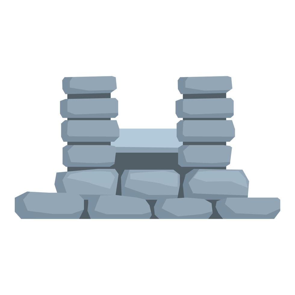 Stone gate entrance protecting ancient civilization ruins vector