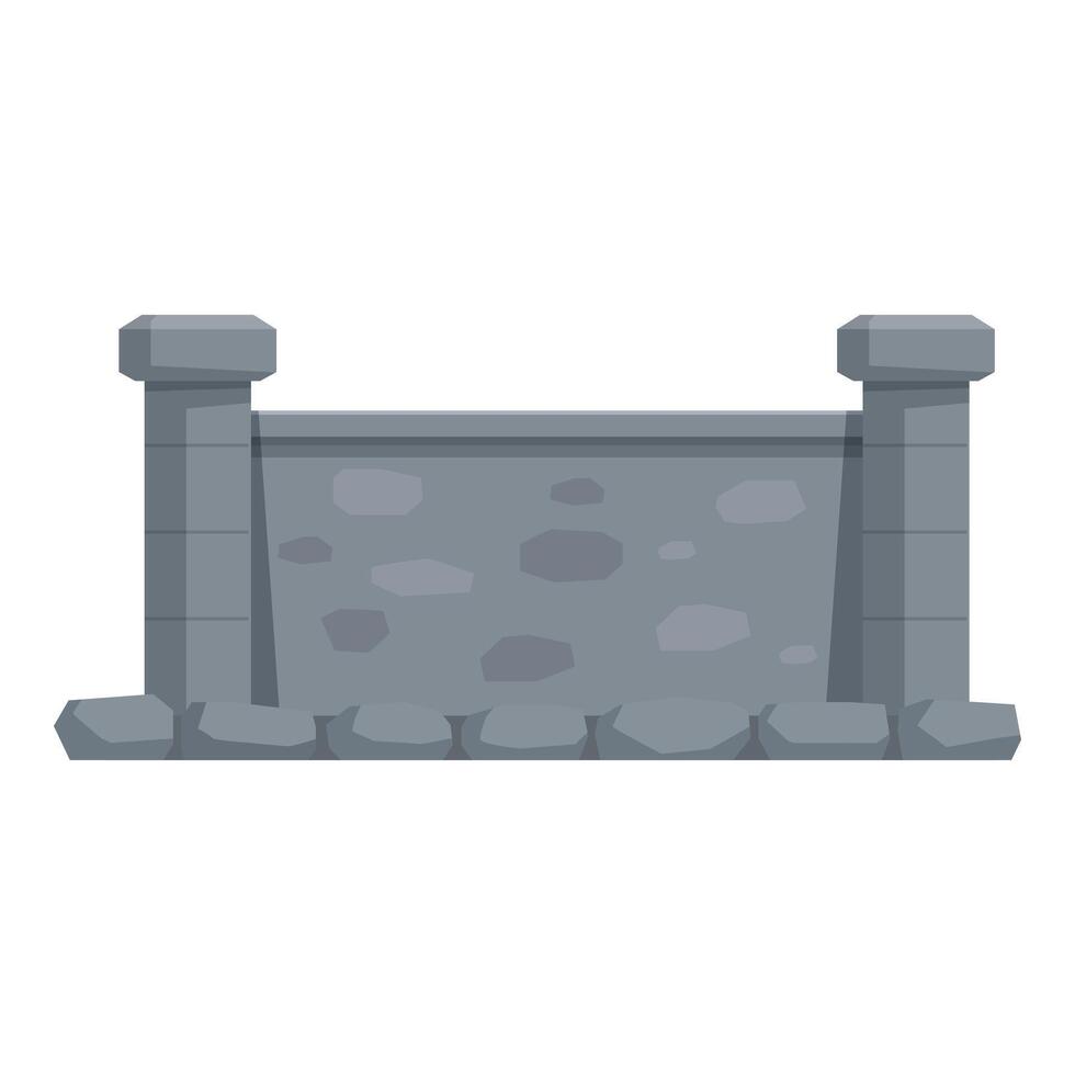 Stone wall with pillars protecting medieval castle vector