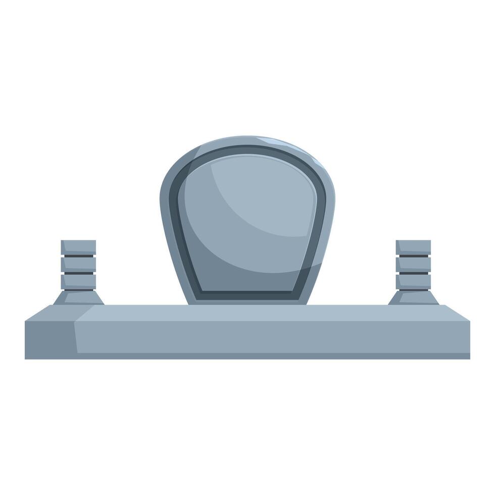 Empty tombstone standing on pedestal with two small columns remembering deceased person vector