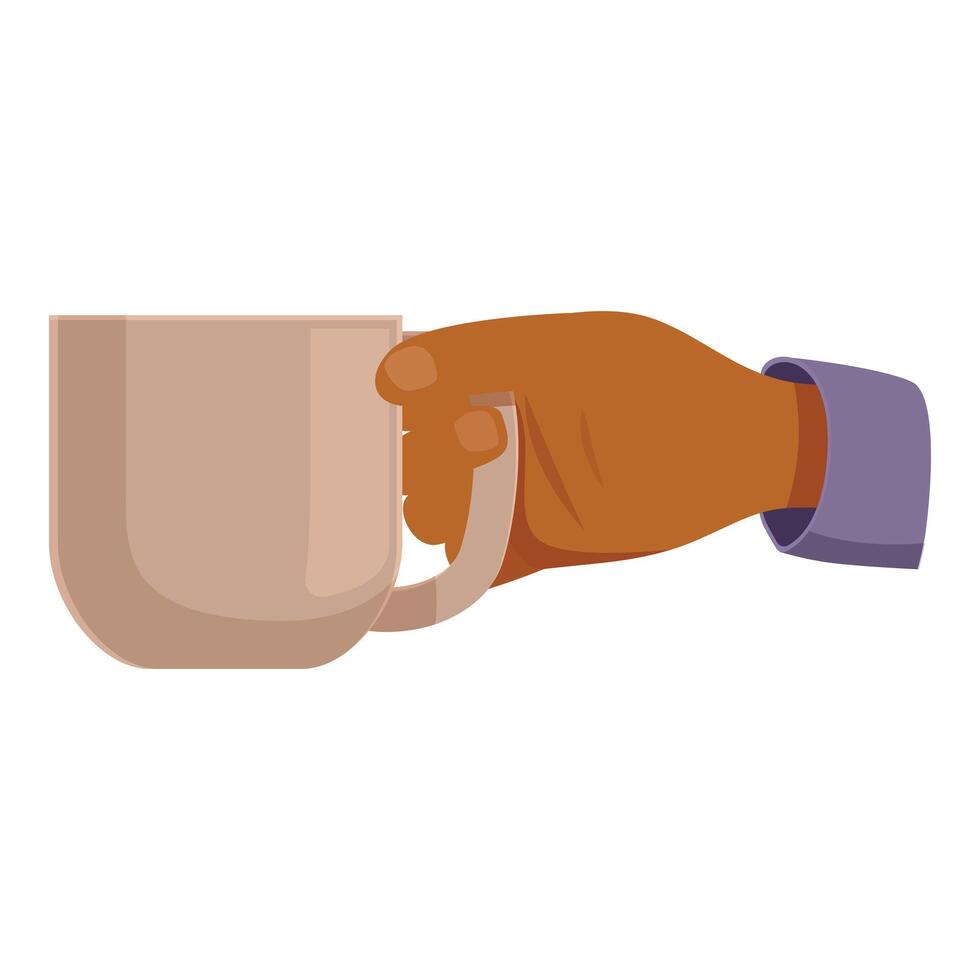 Hand holding a mug, coffee break time vector