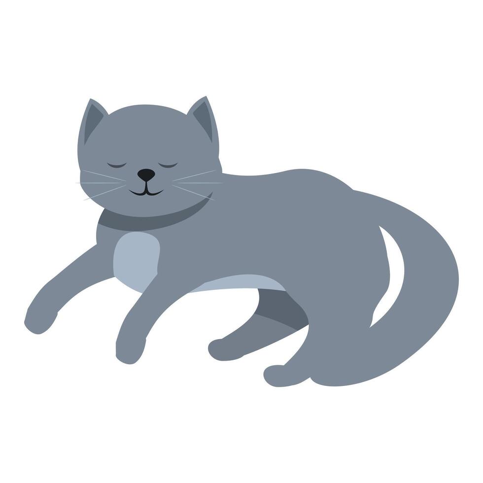 Grey cat sleeping peacefully with eyes closed vector