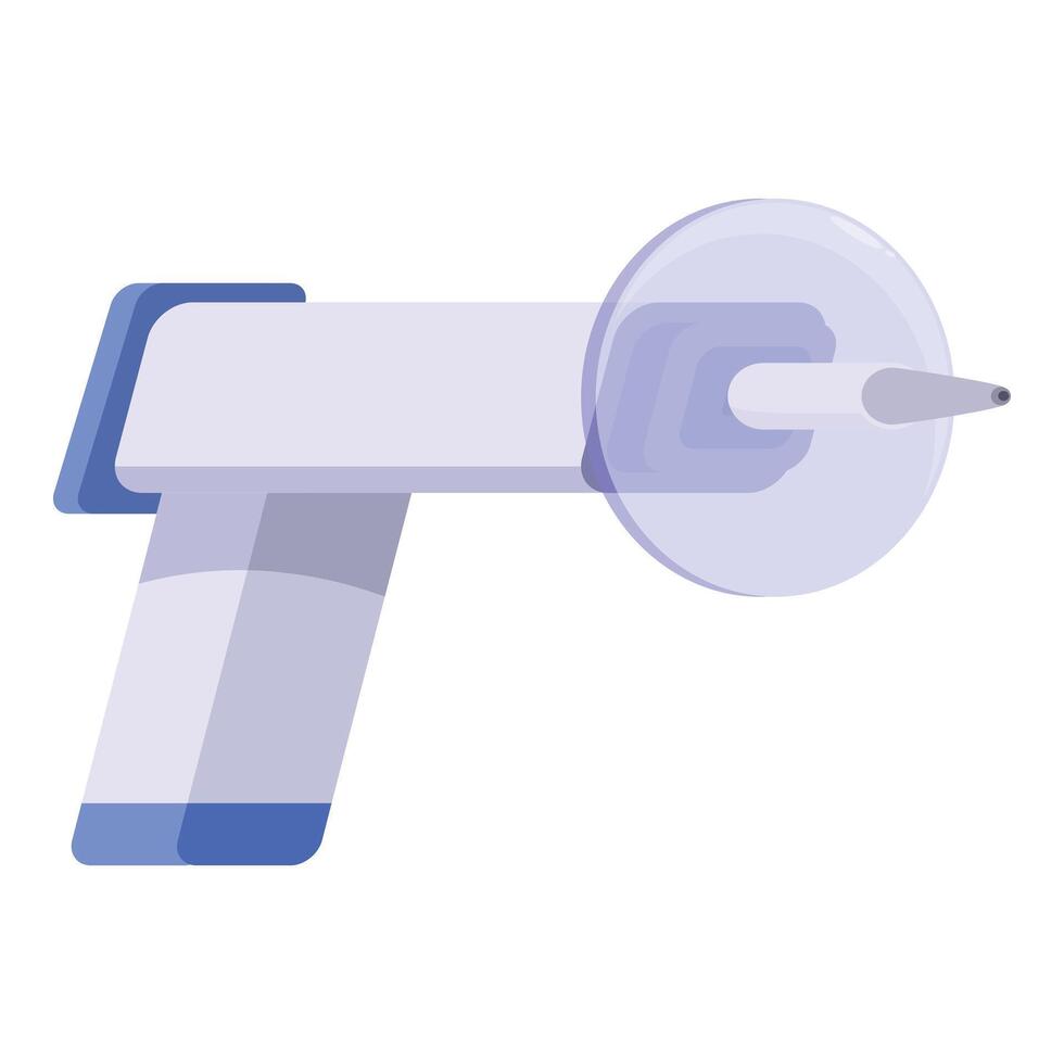Cartoon space gun firing a laser beam vector