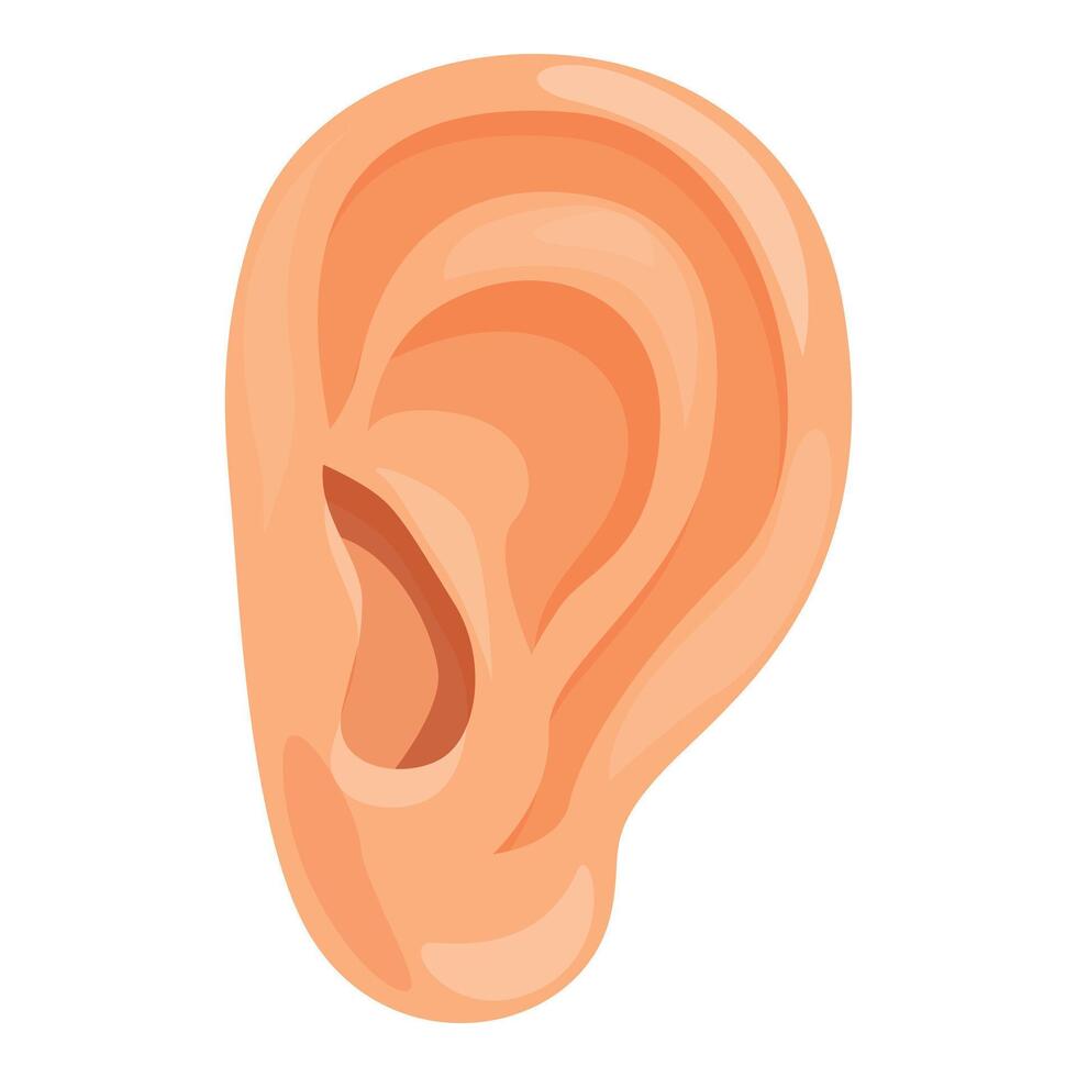 Human ear representing listening and hearing concept vector