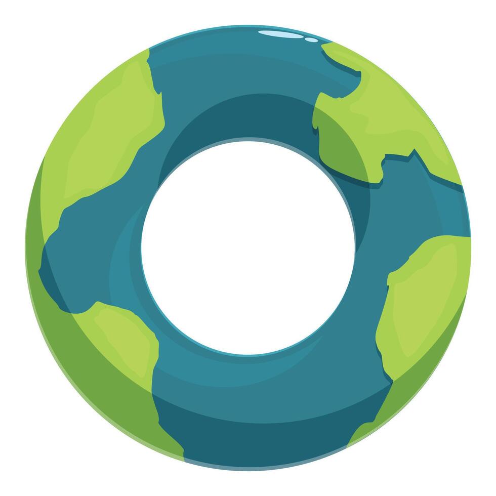 Inflatable earth shaped swimming ring for summer fun vector