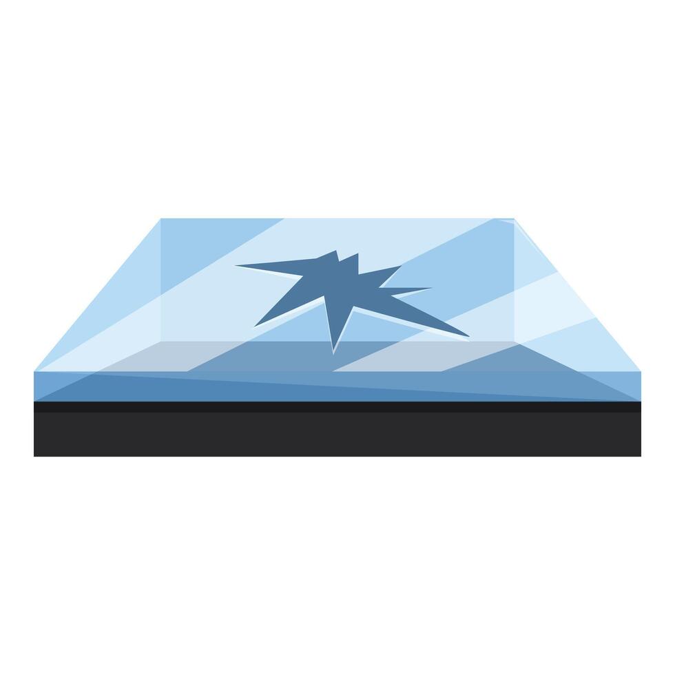 Broken glass protecting with shockproof film, illustrating resistance and safety vector