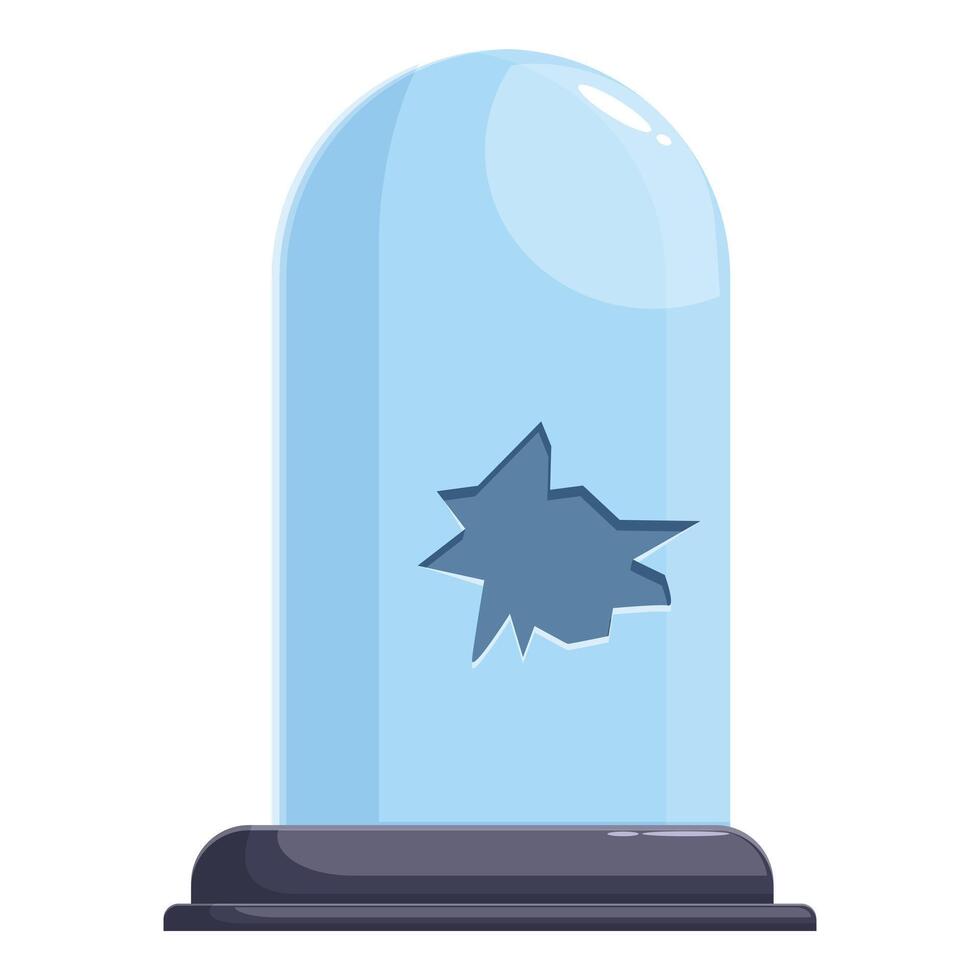 Broken glass bell jar protecting nothing showing a hole vector