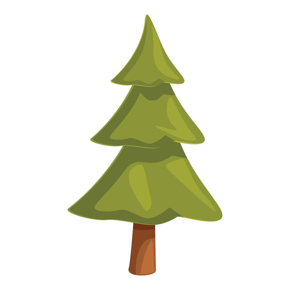 Green stylized christmas tree standing on white background vector