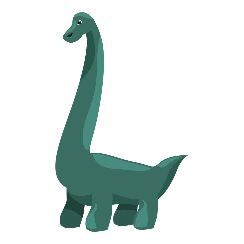 Brachiosaurus dinosaur standing and looking forward, prehistoric giant reptile vector