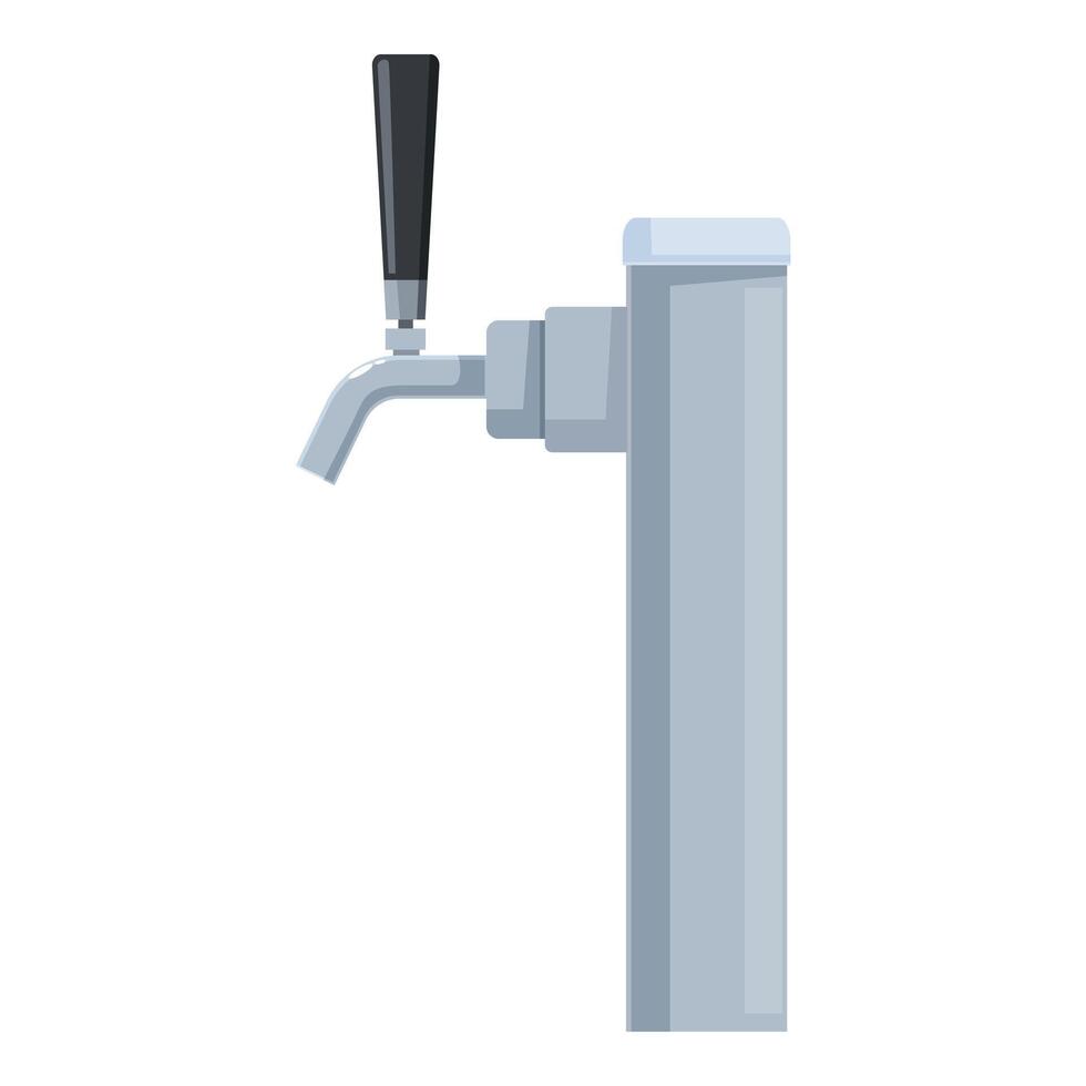 Beer tap dispensing fresh cold beverage, ready to pour vector
