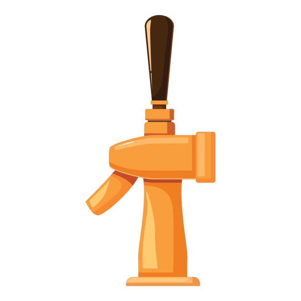 Beer tap dispenser pouring refreshing beverage, side view vector