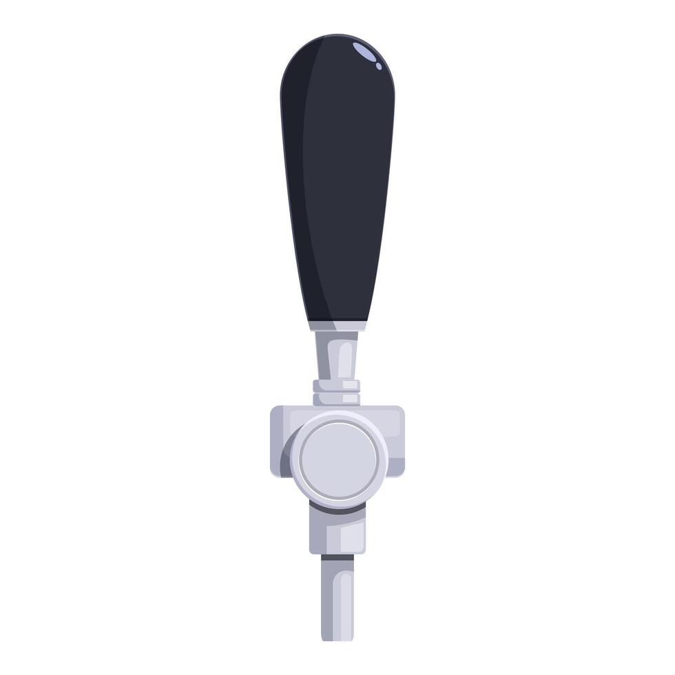 Beer tap handle pouring fresh cold beverage, ready to pull for refreshment vector