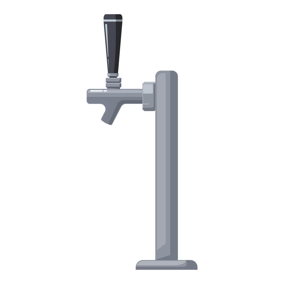 Beer tap standing on white background ready to pour cold beverages vector