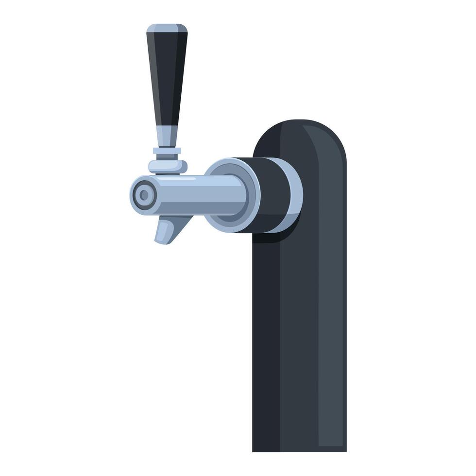 Chrome beer tap pouring fresh cold beverage from keg vector