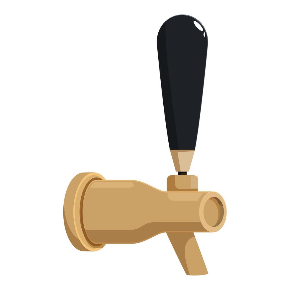 Beer tap with black handle pouring refreshing beverage vector