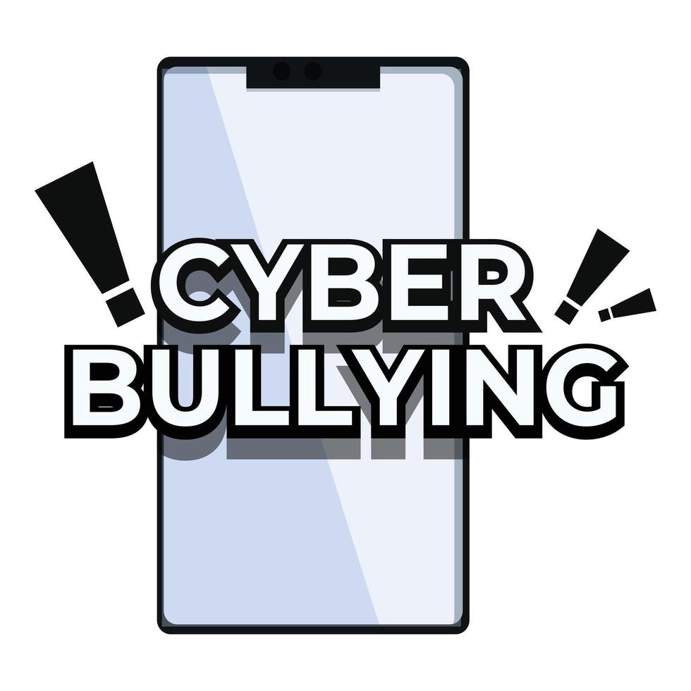 Cyberbullying alert showing online harassment with smartphone vector