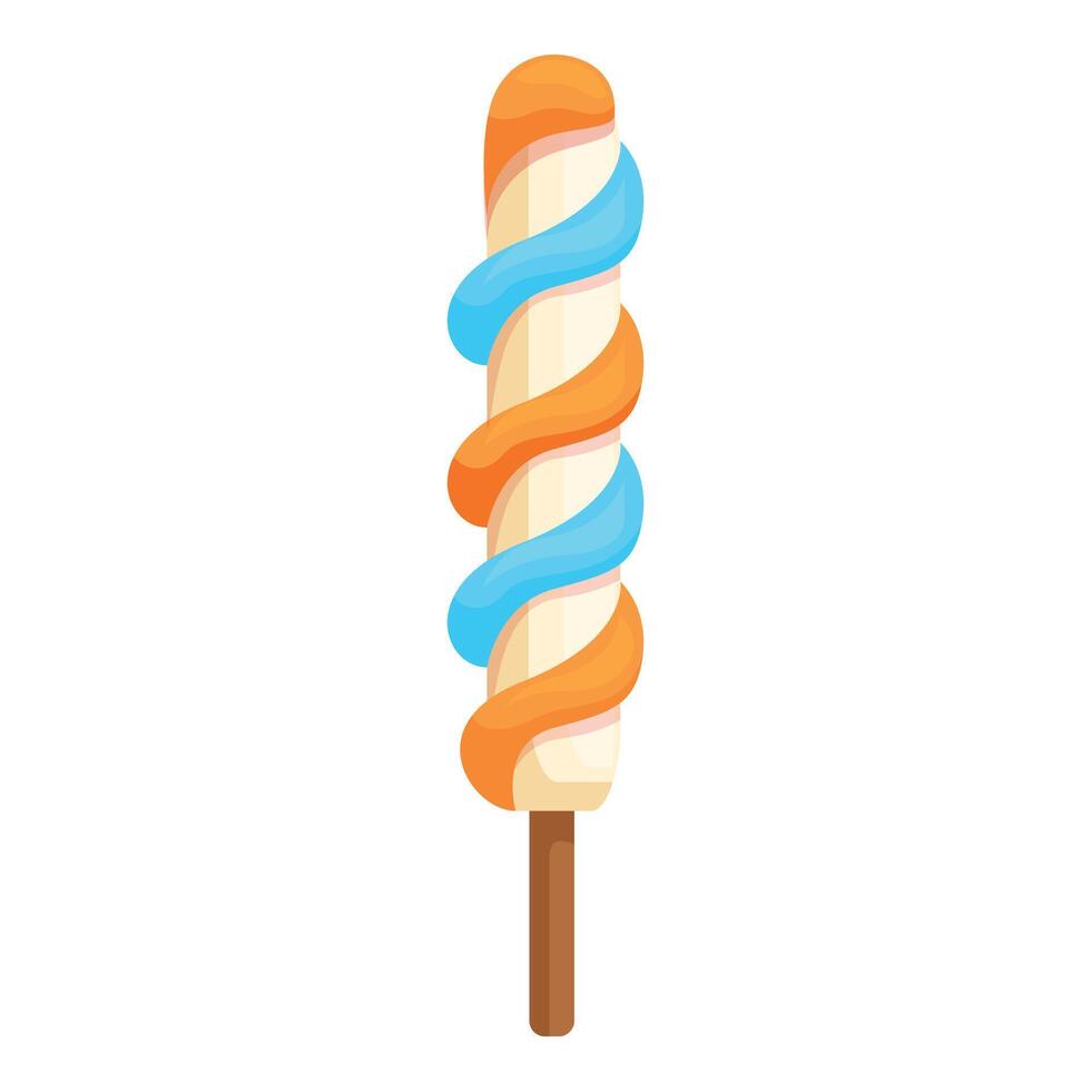 Spiral ice cream on stick refreshing summer treat vector