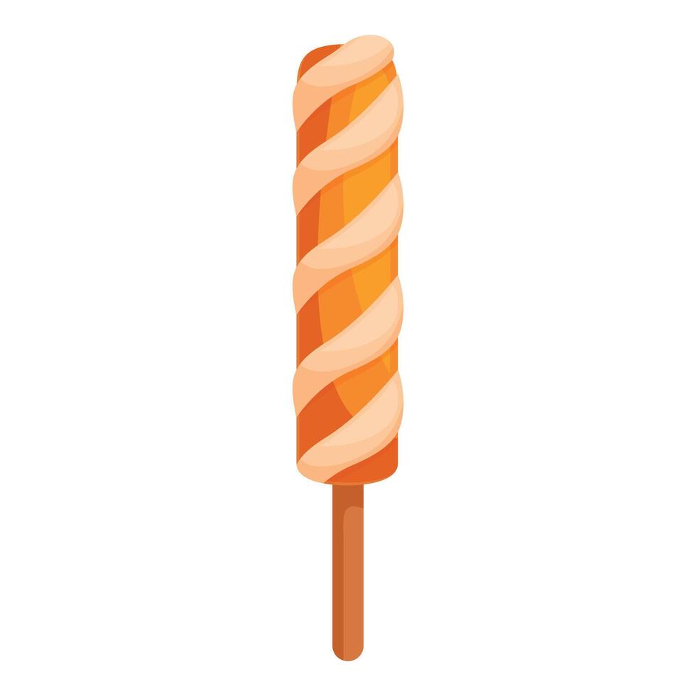 Spiral popsicle refreshing summer treat on wooden stick vector