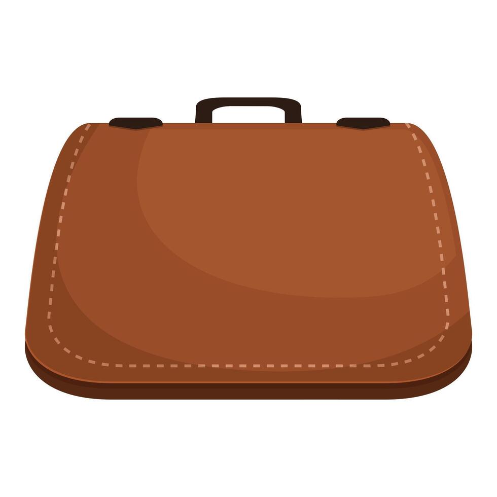 Brown leather briefcase closing with clasp on white background vector