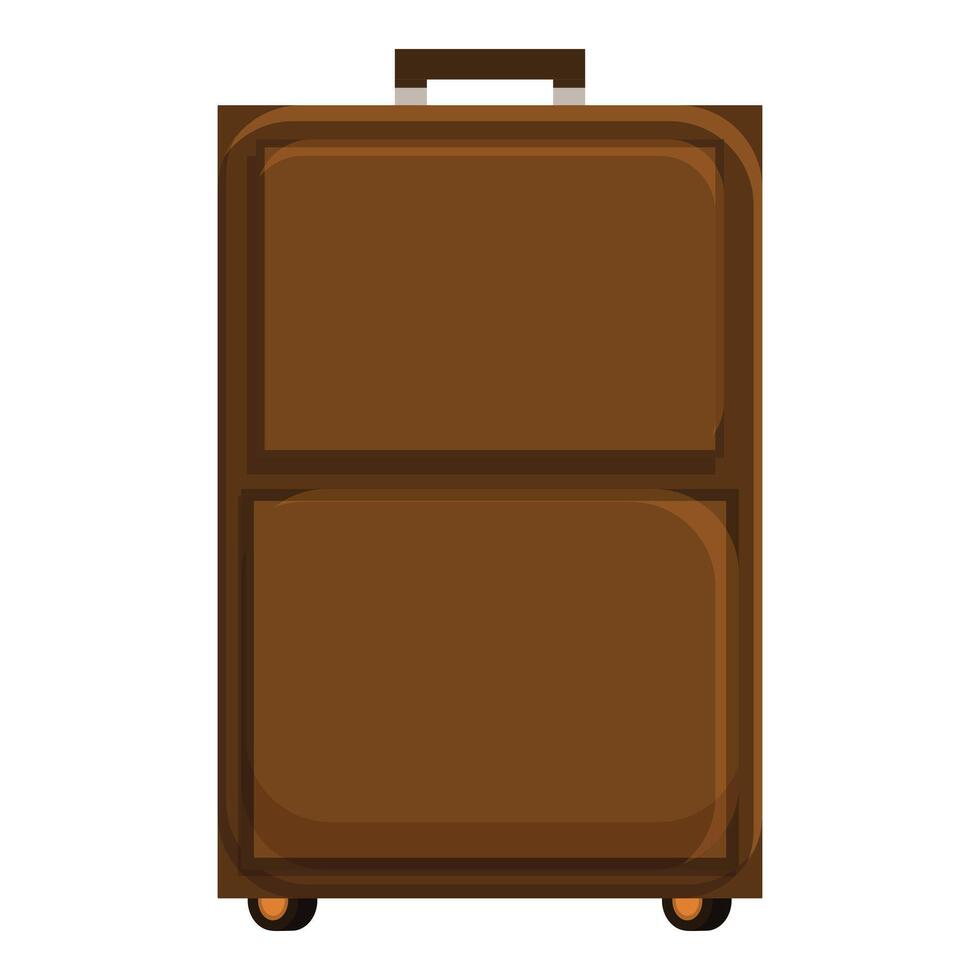 Brown rolling suitcase ready for traveling adventure vector