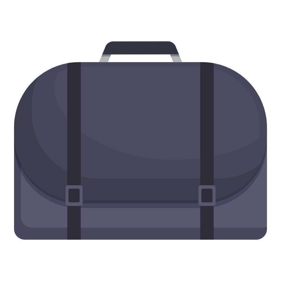 Closed grey briefcase with buckles and handle for business trip vector