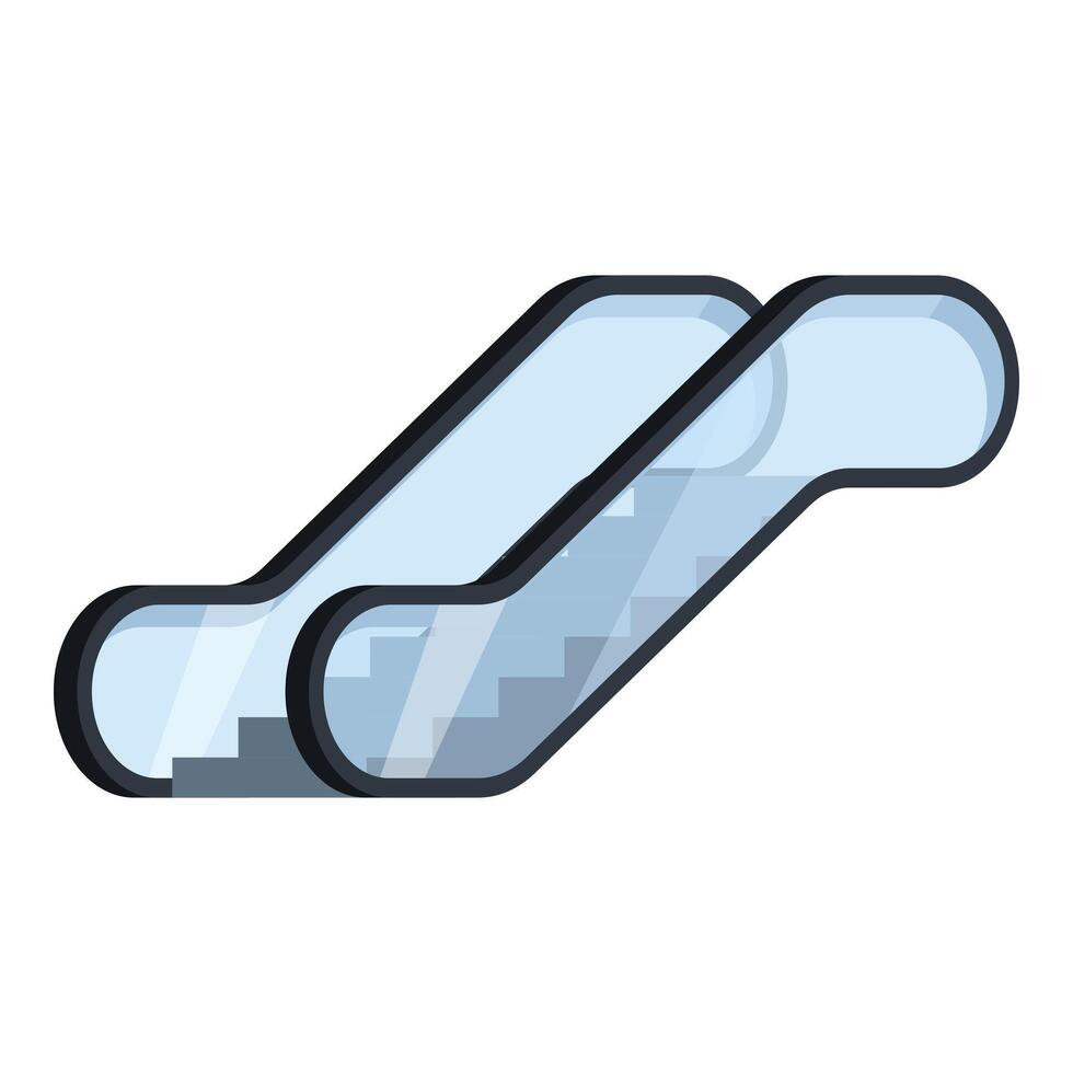 Modern empty escalator connecting different levels in shopping mall vector