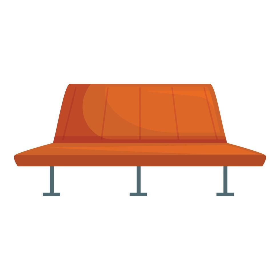 Modern orange plastic bench providing comfortable public seating in waiting area vector