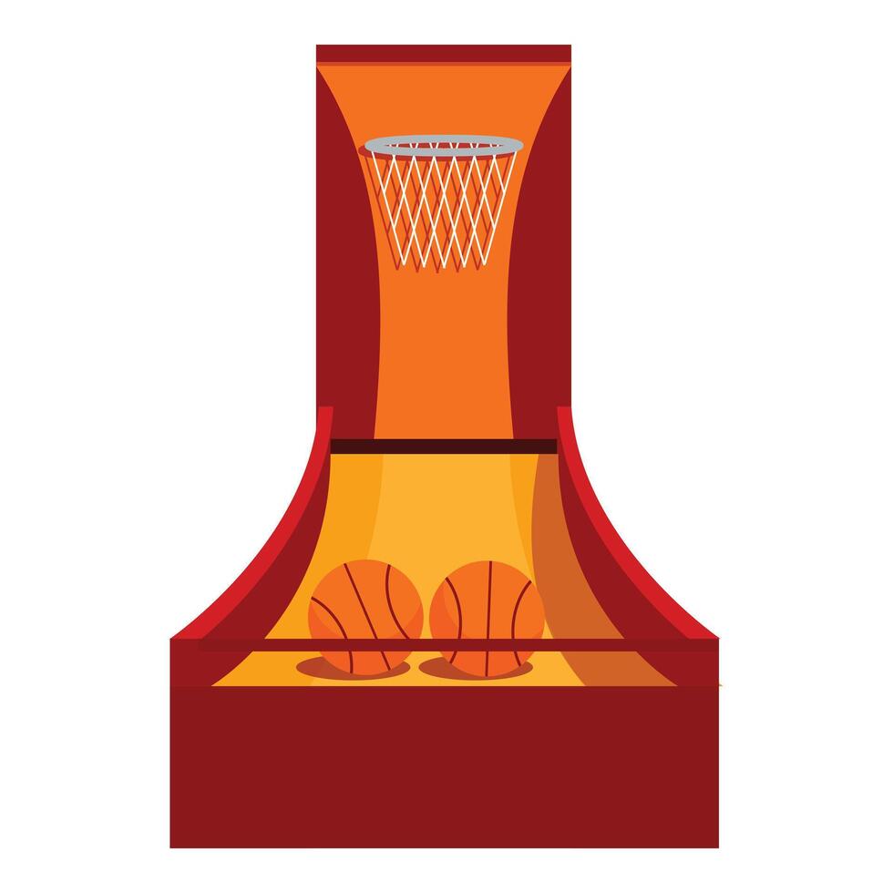 Basketball arcade game with two balls ready for playing vector