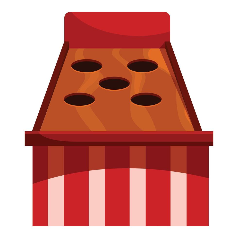 Whack a mole arcade game with red and white striped base vector